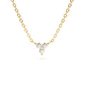 Round Cut Diamond Trio Necklace in 14K Gold — view 1