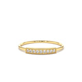 Single Row Pave Diamond Ring in 14K Gold — view 1