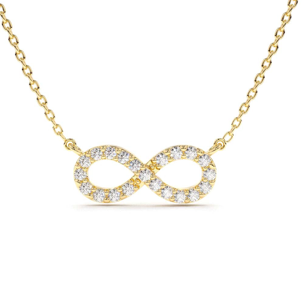 Diamond Infinity Necklace in 14K Gold — view 1