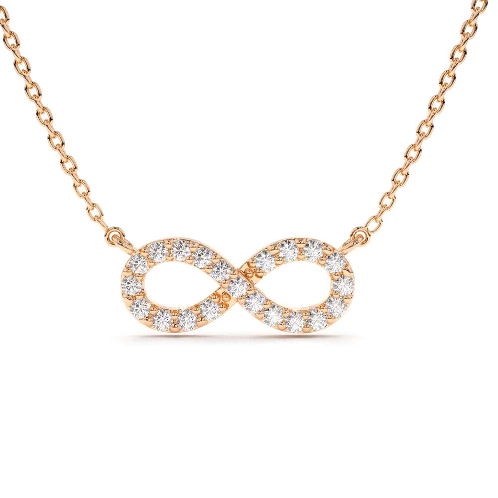 Diamond Infinity Necklace in 14K Gold — view 4