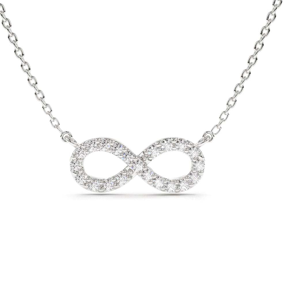 Diamond Infinity Necklace in 14K Gold — view 3