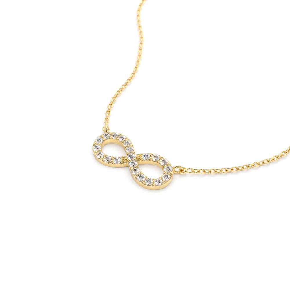 Diamond Infinity Necklace in 14K Gold — view 2