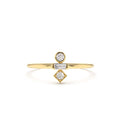 Baguette and Round Cut Diamond Ring in 14K Gold — view 1