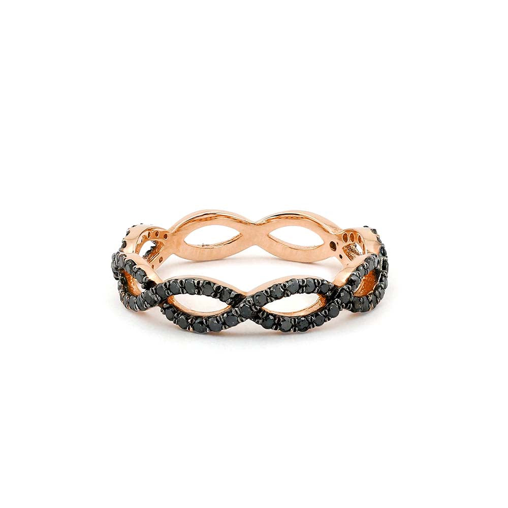 Black Diamond Micro Pave Ring in 14K Gold — view 3