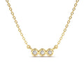 Bezel Set Diamond Necklace in 14K Gold — view 1