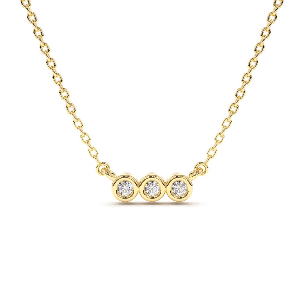 Bezel Set Diamond Necklace in 14K Gold — view 1