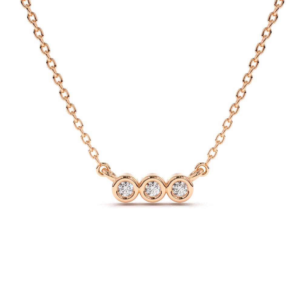 Bezel Set Diamond Necklace in 14K Gold — view 4