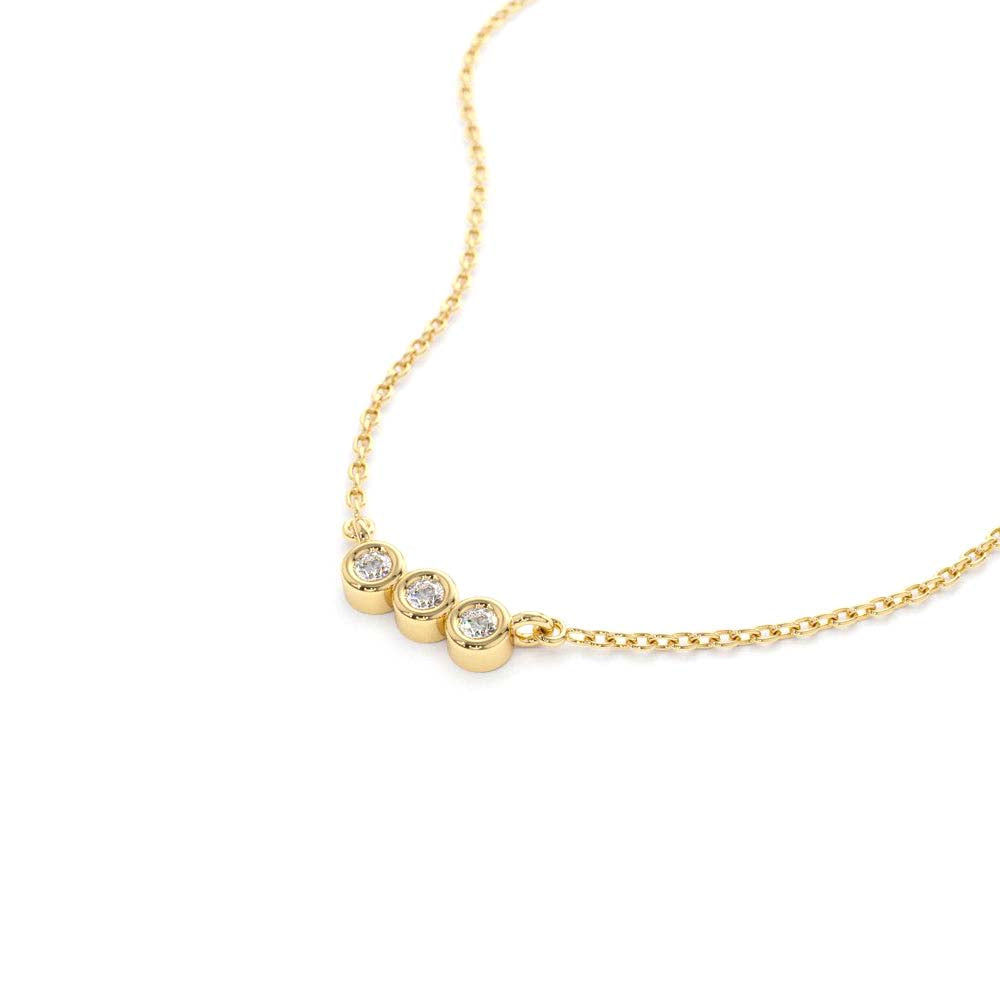 Bezel Set Diamond Necklace in 14K Gold — view 2