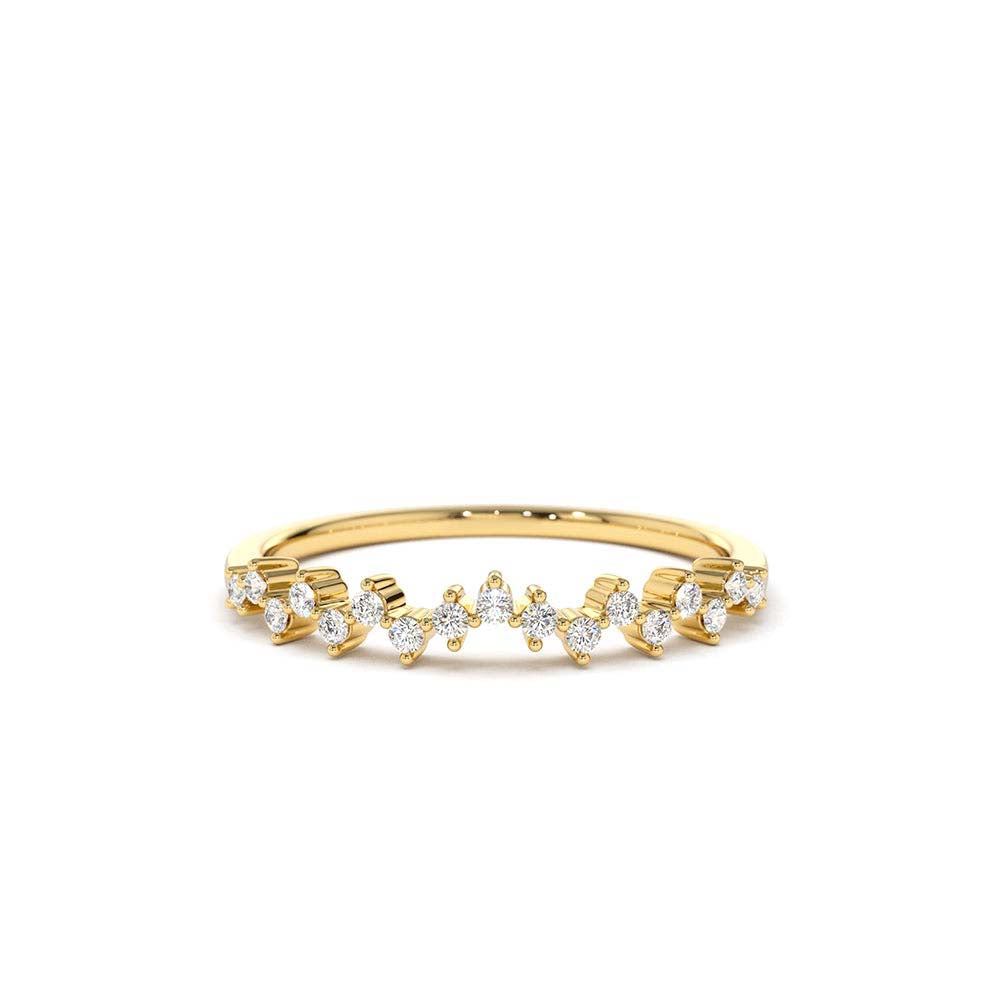 Zig Zag Diamond Wedding Band in 14K Gold — view 1