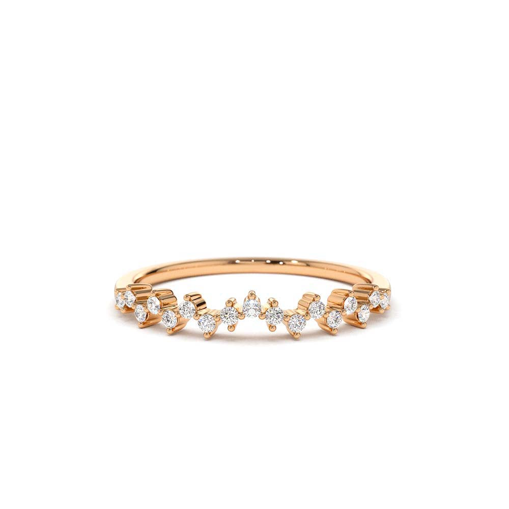 Zig Zag Diamond Wedding Band in 14K Gold — view 5