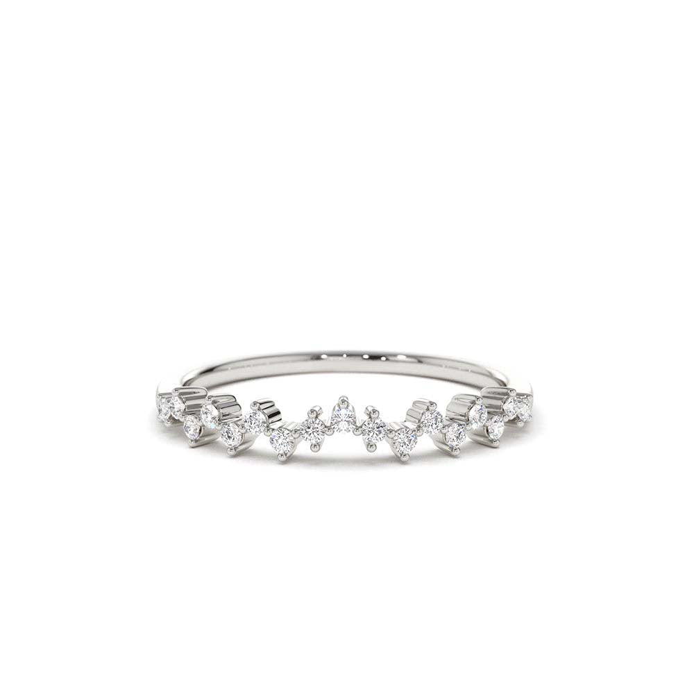 Zig Zag Diamond Wedding Band in 14K Gold — view 4