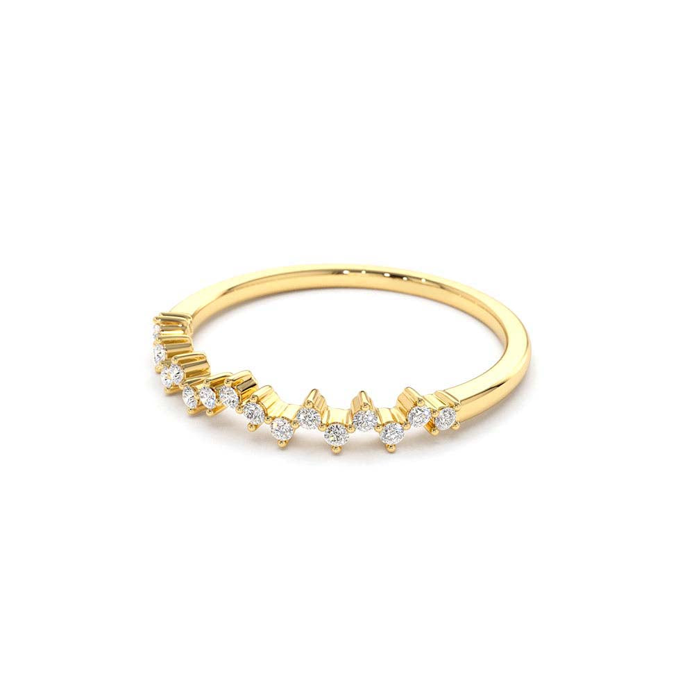 Zig Zag Diamond Wedding Band in 14K Gold — view 2