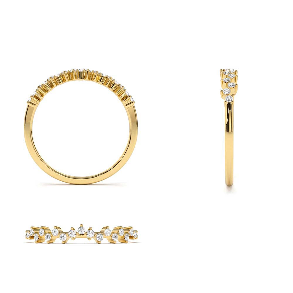 Zig Zag Diamond Wedding Band in 14K Gold — view 3