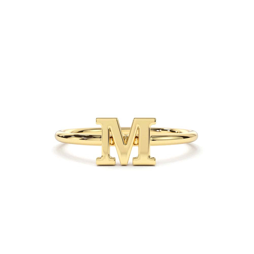Initial Letter Ring in 14K Gold — view 1