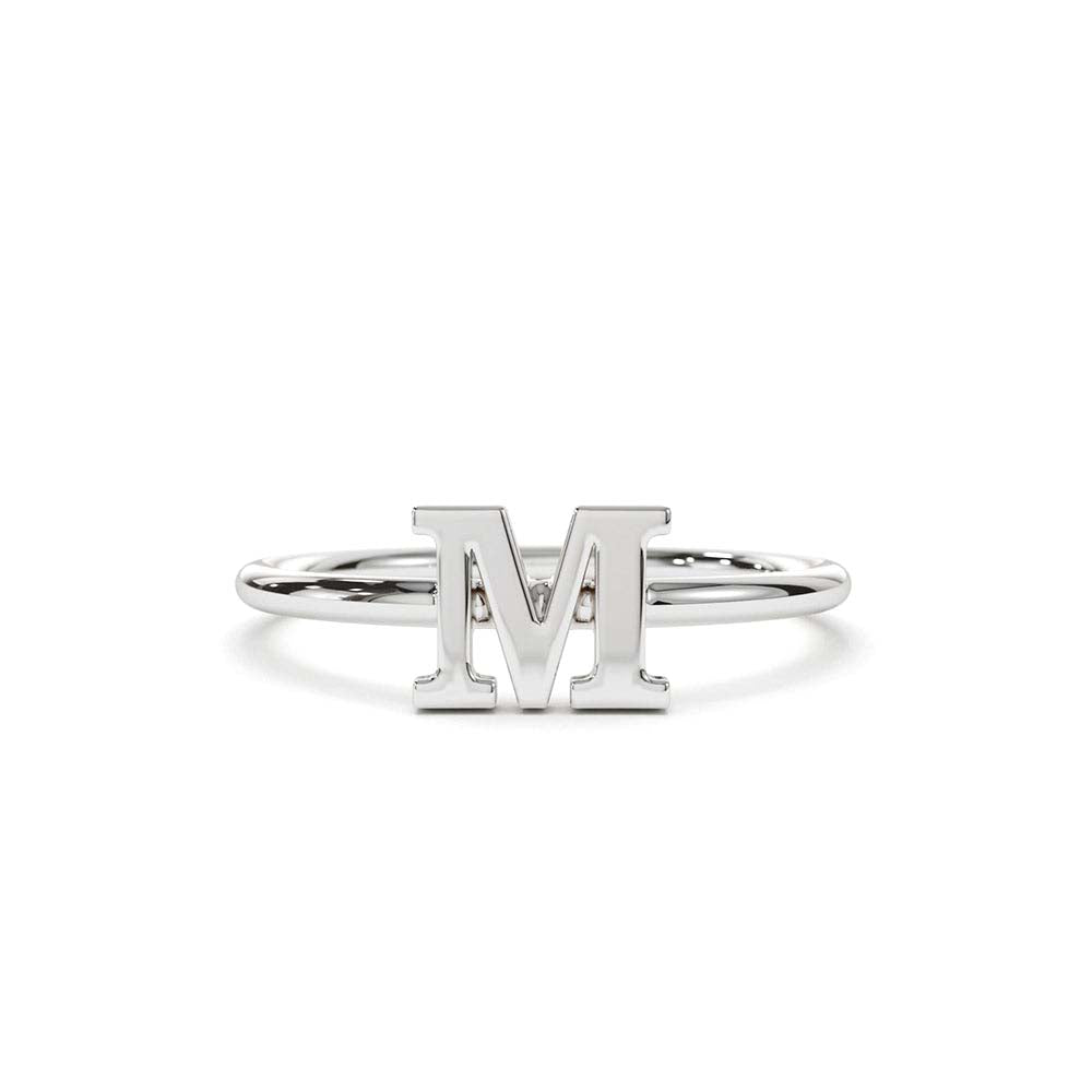 Initial Letter Ring in 14K Gold — view 3