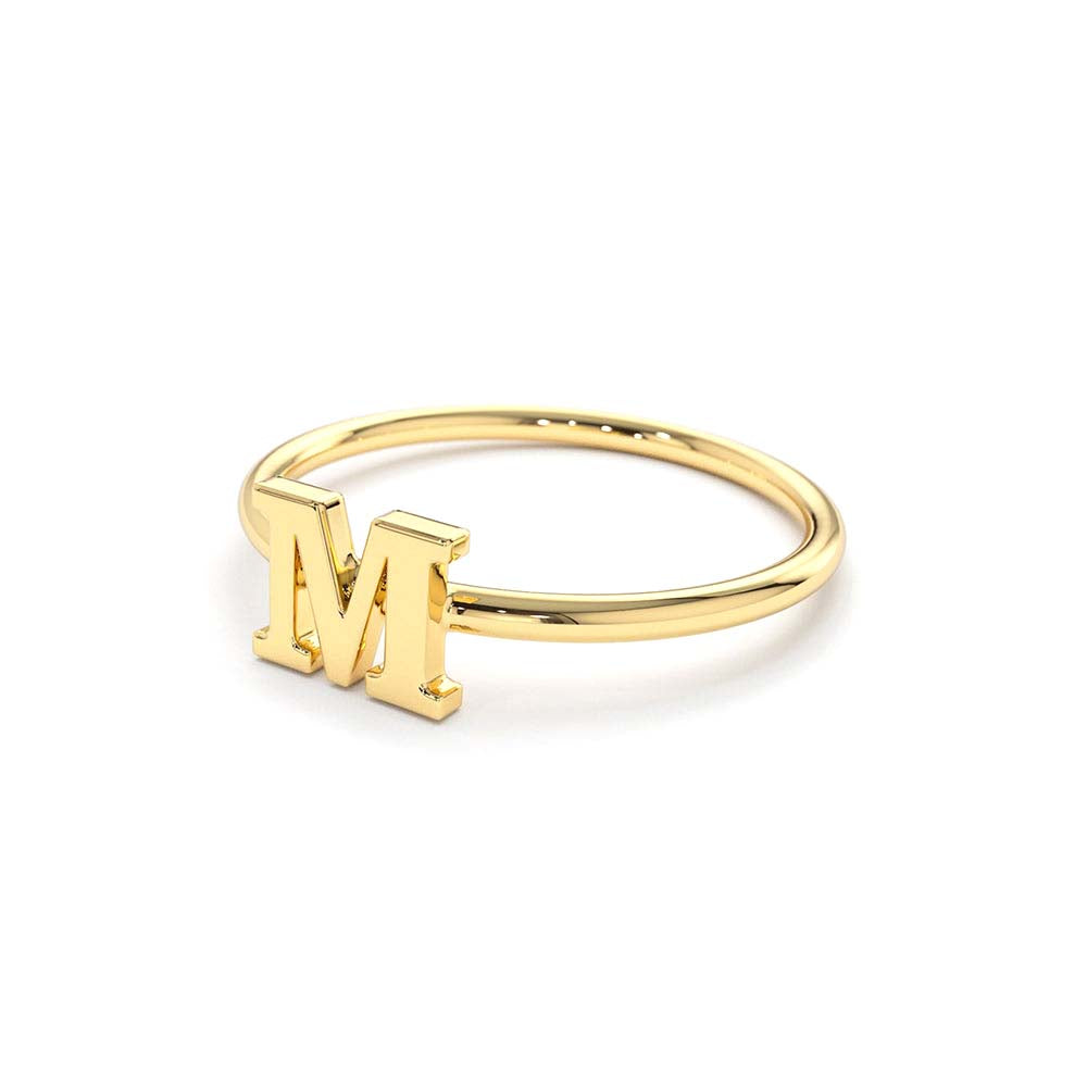 Initial Letter Ring in 14K Gold — view 2