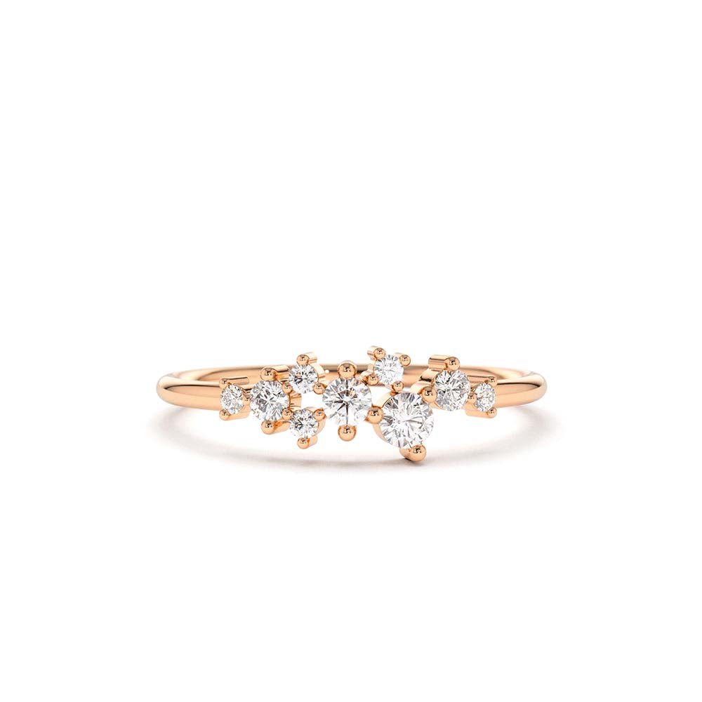 Diamond Cluster Ring in 14K Gold — view 4