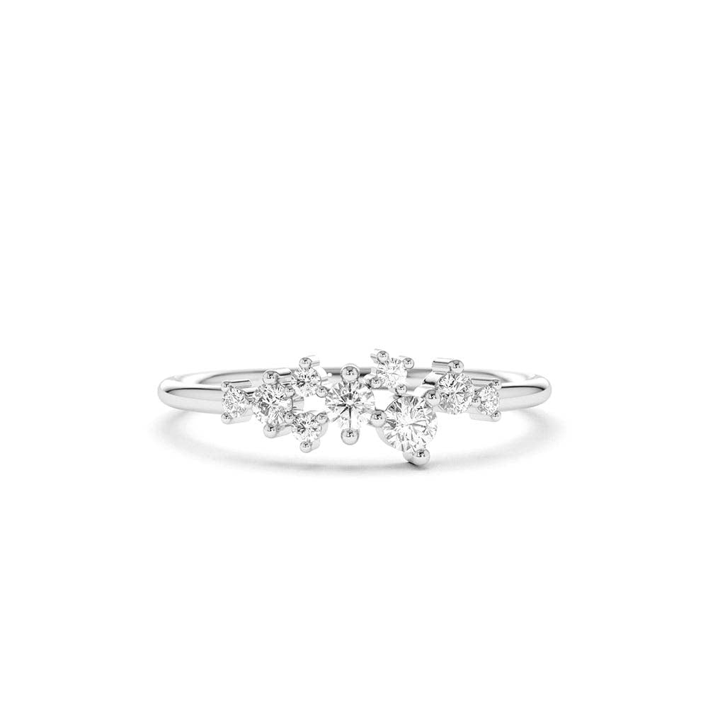 Diamond Cluster Ring in 14K Gold — view 3