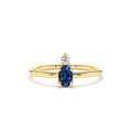 Oval Sapphire and Diamond Ring in 14K Gold — view 1