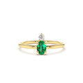 Oval Emerald and Diamond Ring in 14K Gold — view 1