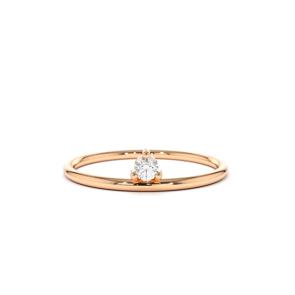 Single Floating Diamond Ring in 14K Gold — view 4