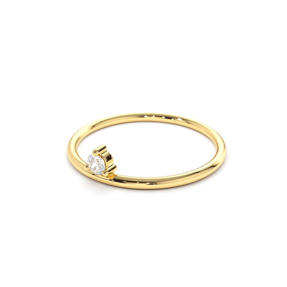 Single Floating Diamond Ring in 14K Gold — view 2
