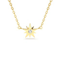 Single Diamond Star Necklace in 14K Gold — view 1