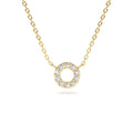 Mini Diamond Circle Necklace in 14K Gold — view 1