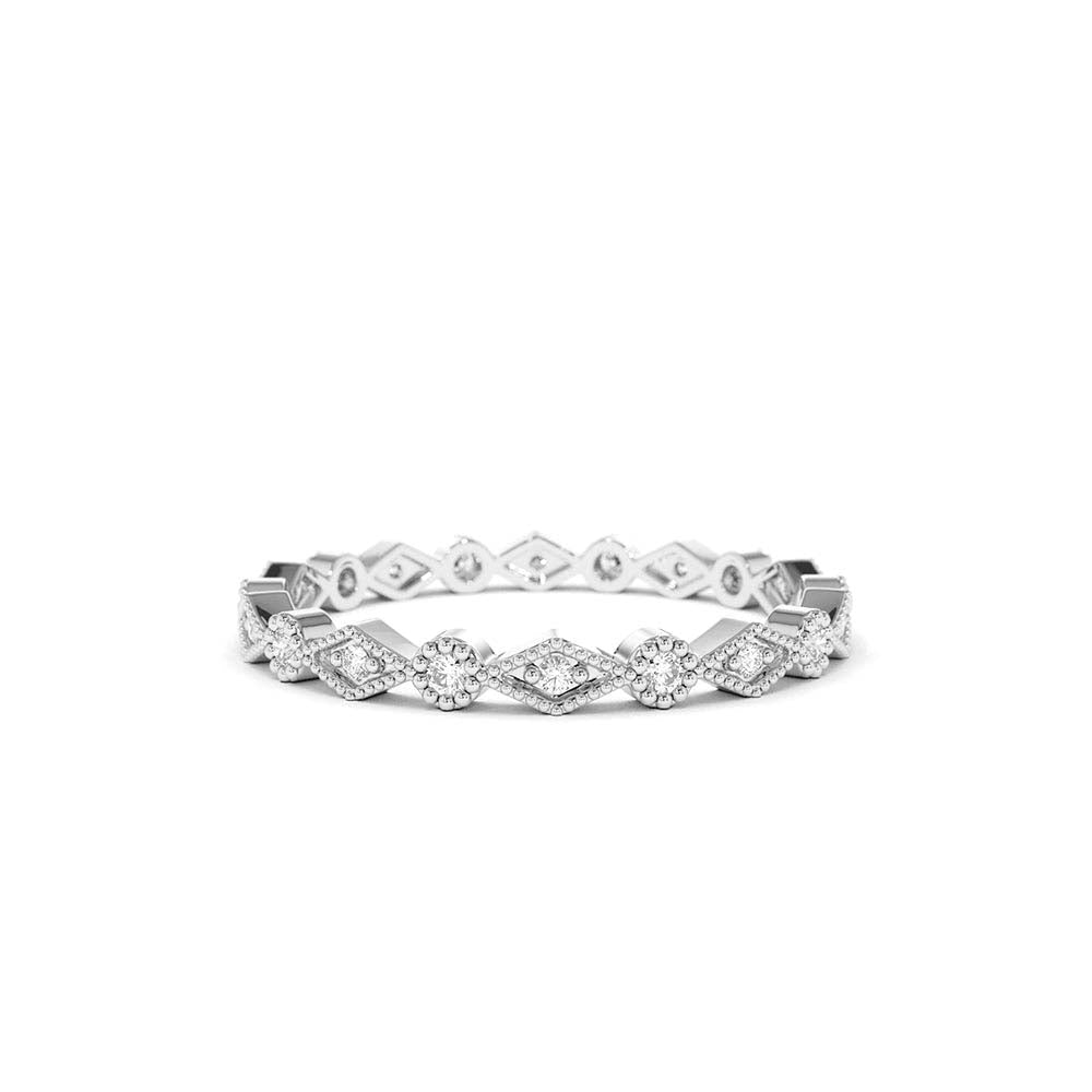 Art Deco Diamond Eternity Band in 14K Gold — view 4