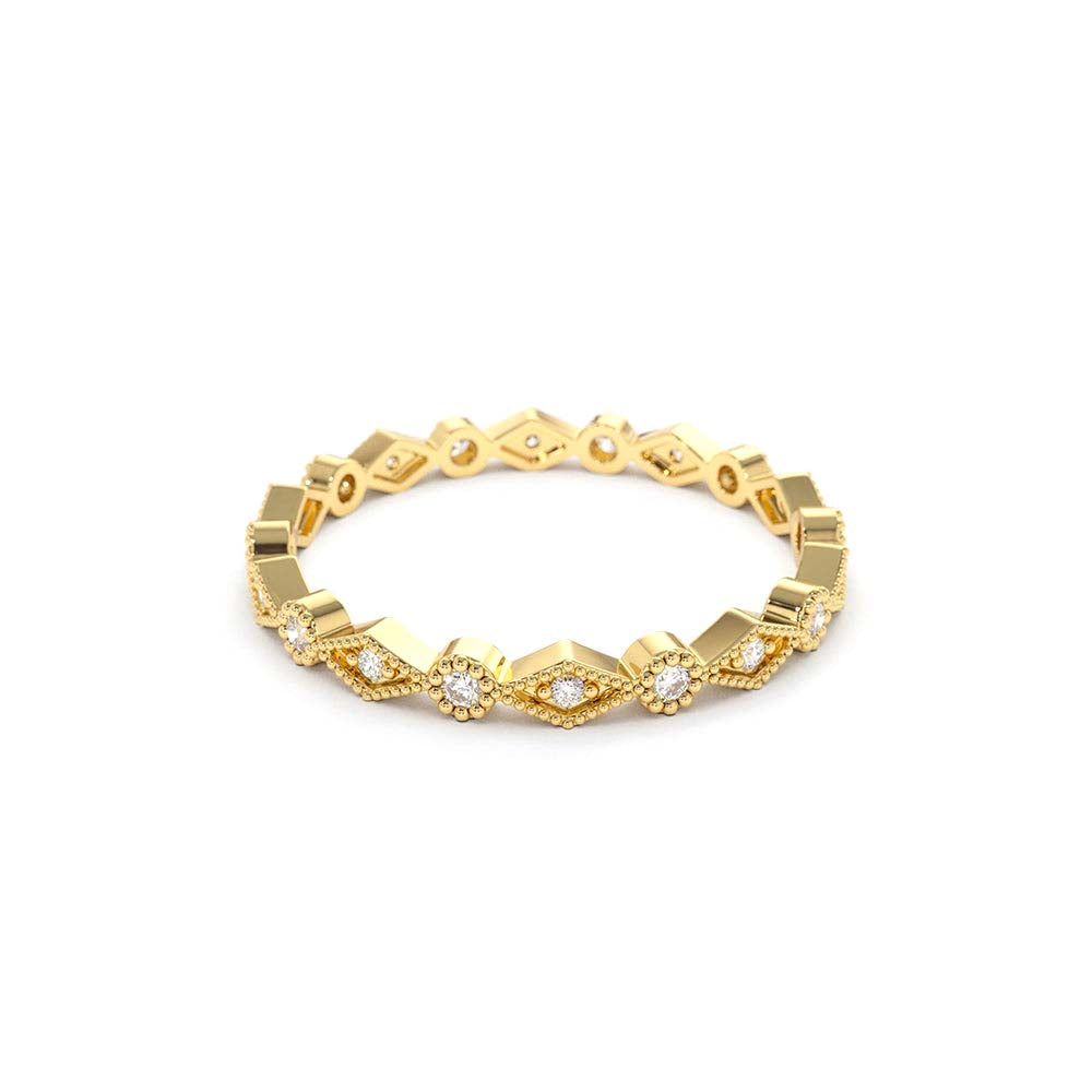 Art Deco Diamond Eternity Band in 14K Gold — view 3