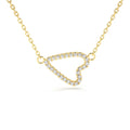 Sideways Diamond Heart in Micro Pave Setting in 14K Gold — view 1