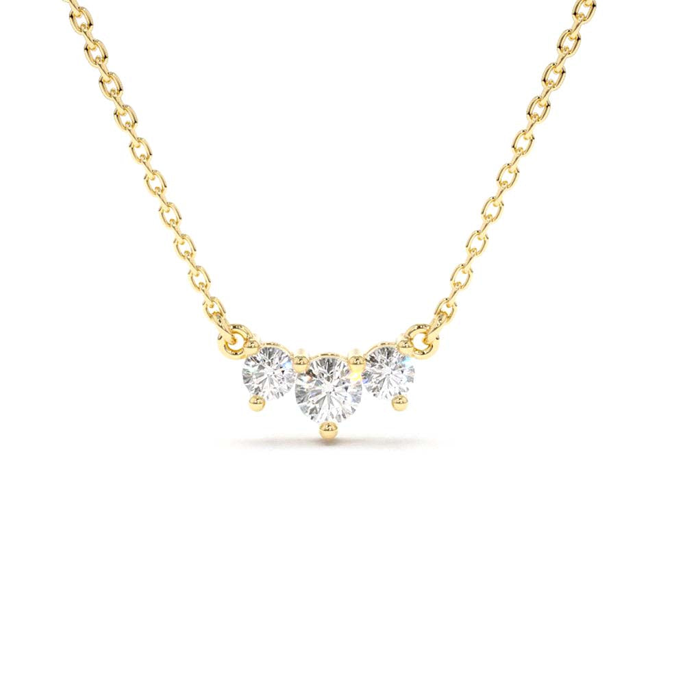 Classic Trio Diamond Necklace in 14K Gold — view 1