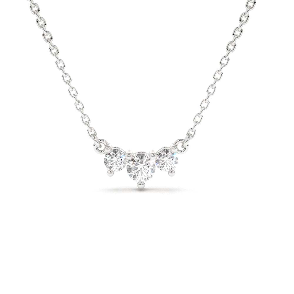 Classic Trio Diamond Necklace in 14K Gold — view 3