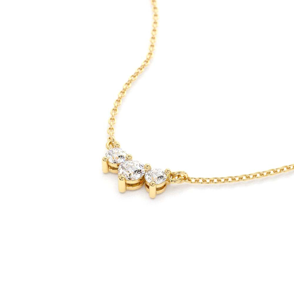 Classic Trio Diamond Necklace in 14K Gold — view 2