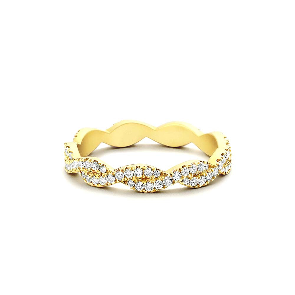 Infinity Diamond Eternity Wedding Band in 14K Gold — view 1