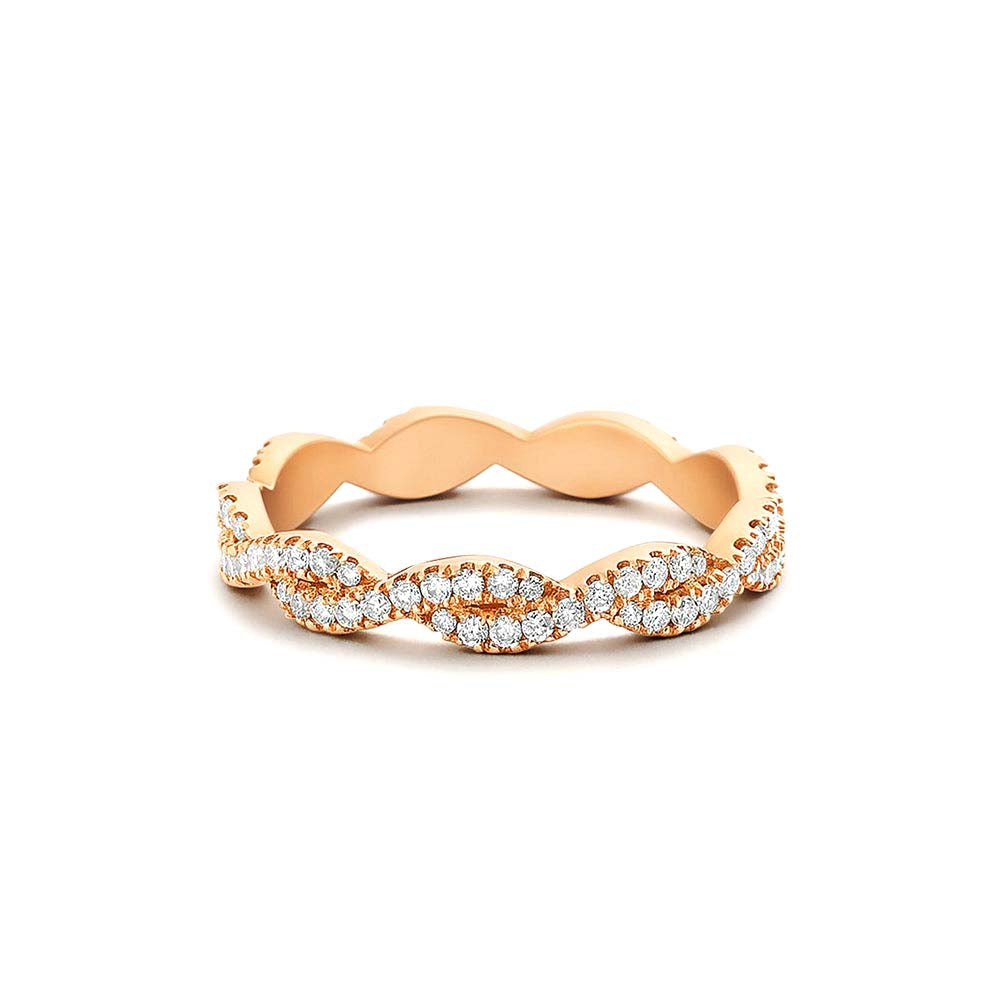 Infinity Diamond Eternity Wedding Band in 14K Gold — view 3