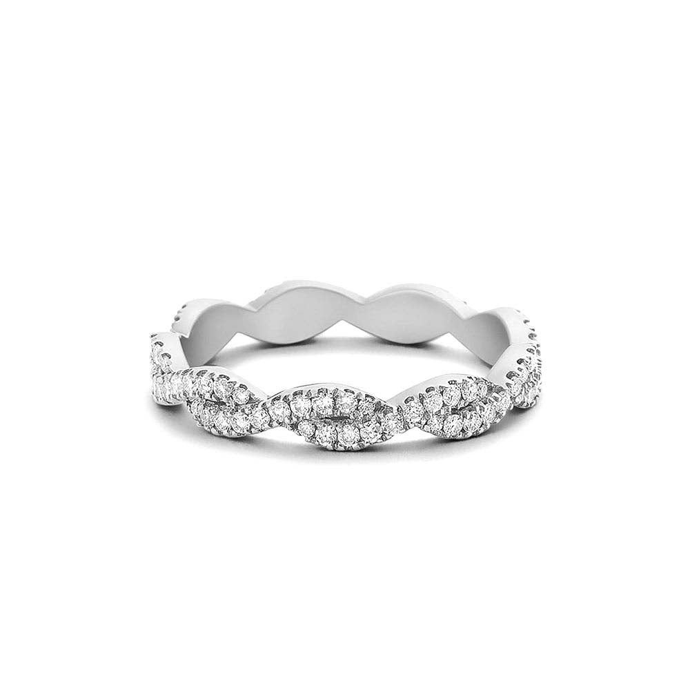 Infinity Diamond Eternity Wedding Band in 14K Gold — view 2