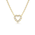Tiny Diamond Heart Necklace in 14K Gold — view 1