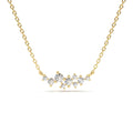 Nine Diamond Cluster Necklace in 14K Gold — view 1