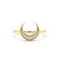 Crescent Moon Diamond Ring in 14K Gold — view 1
