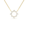 Diamond Sun Circle Necklace in 14K Gold — view 1