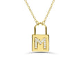 Padlock Initial Necklace in 14K Gold — view 1