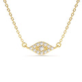 Diamond Evil Eye Necklace in 14K Gold — view 1
