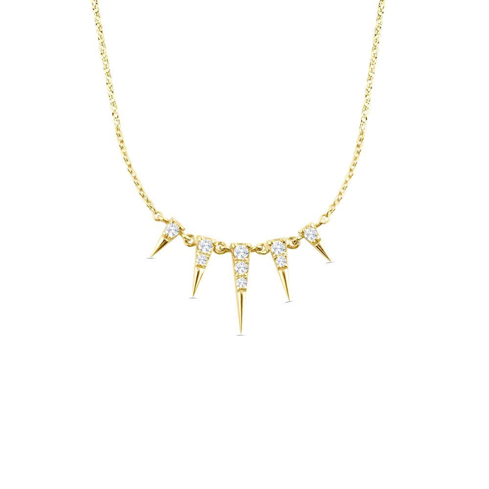 Diamond Spike Necklace in 14K Gold — view 1