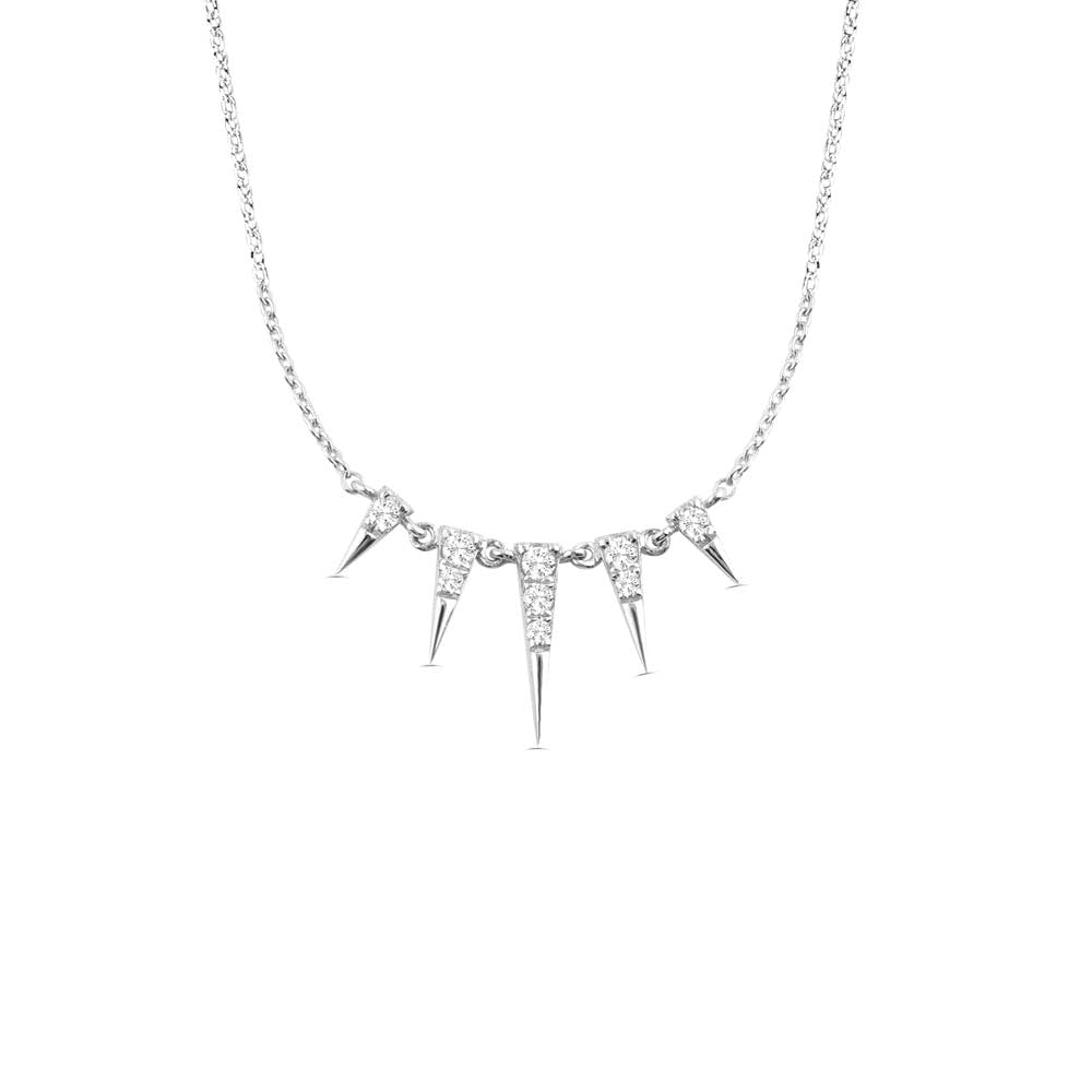 Diamond Spike Necklace in 14K Gold — view 2