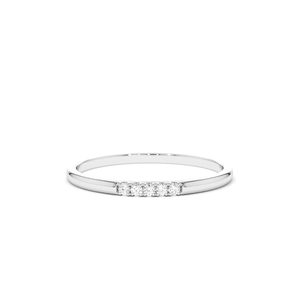 5 Stone Pave Diamond Band in 14K Gold — view 3