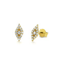 Evil Eye Diamond Studs in 14K Gold — view 1