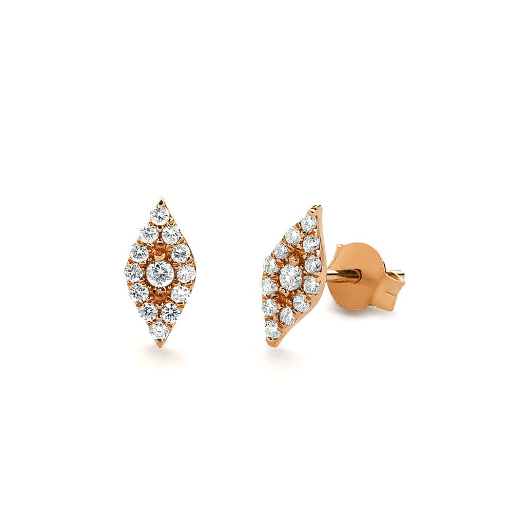 Evil Eye Diamond Studs in 14K Gold — view 3