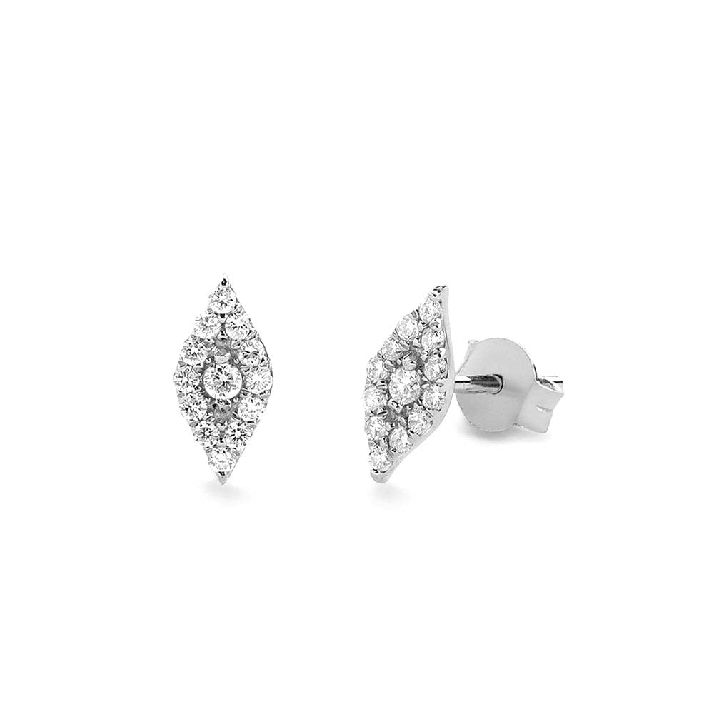 Evil Eye Diamond Studs in 14K Gold — view 2