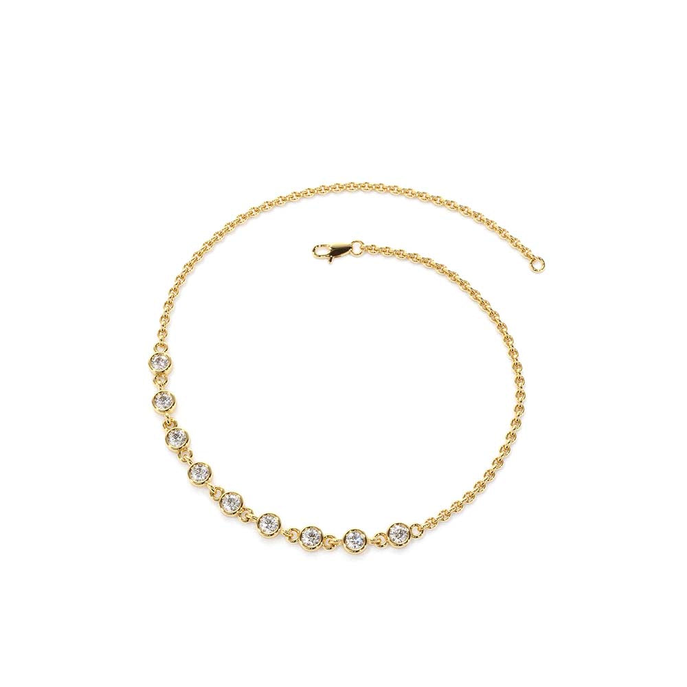 Bezel Set Diamond Bracelet in 14K Gold — view 3